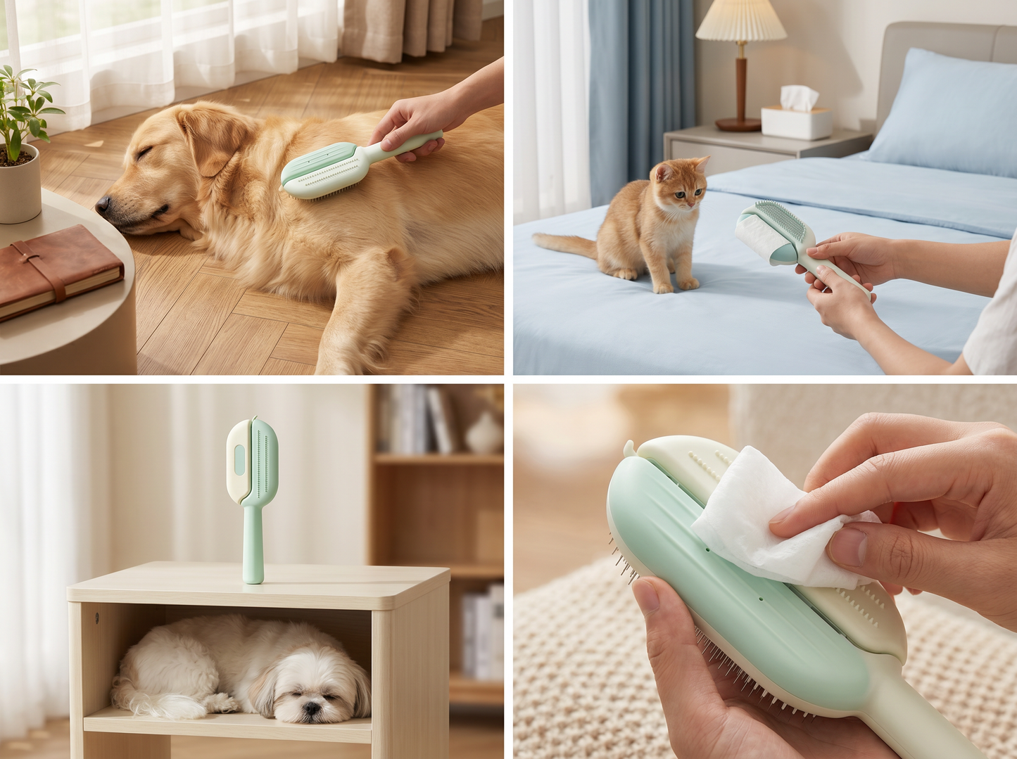 3-in-1 Self-Cleaning Grooming Brush | Pawlish